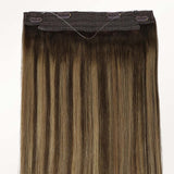 Karamellblond-Balayage (4/27/4) Profi-Haarverlängerung mit Draht