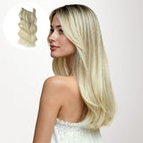 Platinblond Balayage (17/22/60) Profi-Haarverlängerung mit Draht