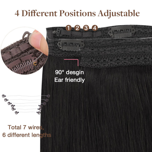 JET BLACK (1) PRO WIRE HAIR EXTENSION