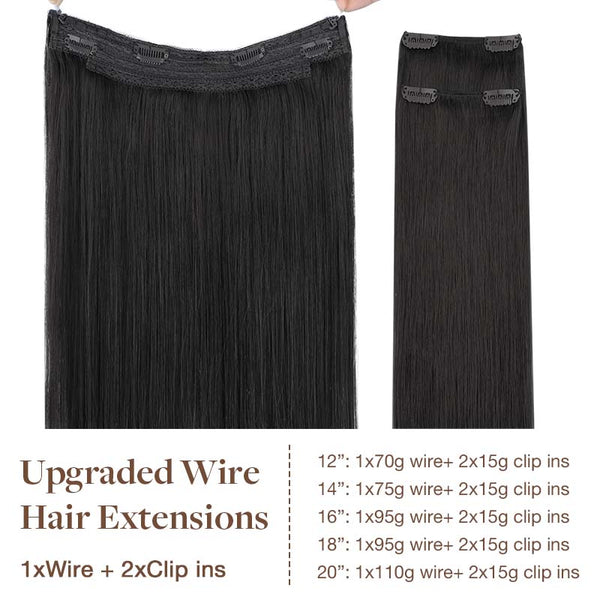 NATURAL BLACK (1B) PRO WIRE HAIR EXTENSION