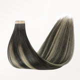 Schwarz bis hellblond Balayage (1B/16/1B) Tape In