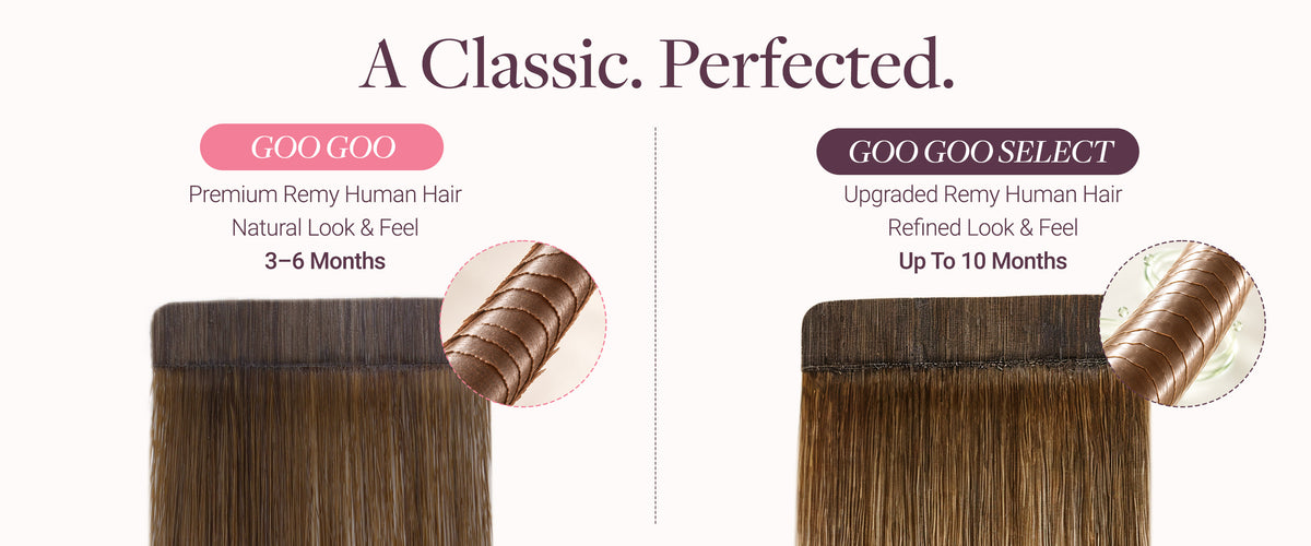 Before and after Tape-In extensions