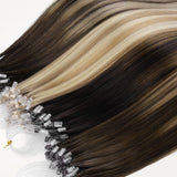 BALAYAGE RUBIO CARAMELO (4/27/4) Extensiones de cabello con punta en I