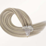 BALAYAGE RUBIO CARAMELO (4/27/4) Extensiones de cabello con punta en I