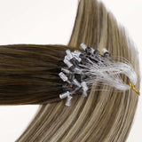 BALAYAGE RUBIO CARAMELO (4/27/4) Extensiones de cabello con punta en I