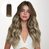BALAYAGE RUBIO CARAMELO (4/27/4) Extensiones de cabello con punta en I