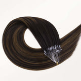 Dark Brown Balayage (2/6/2) Double Strands Feather Tip 68g