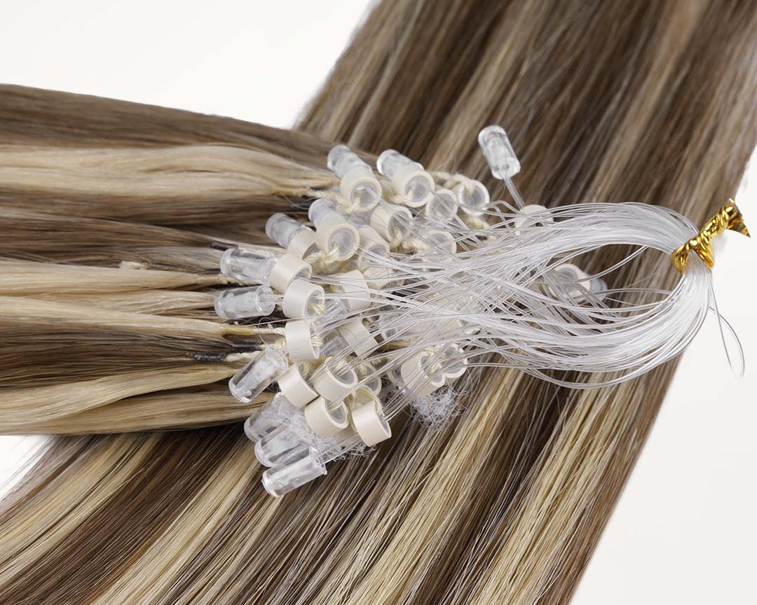 Golden Blonde Highlights (8B/60B) Double Strands Feather Tip 68g-100% Remy Human Hair.