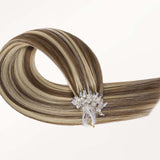 BALAYAGE RUBIO CARAMELO (4/27/4) Extensiones de cabello con punta en I