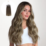 Honey Blonde Balayage (4/26/4) Double Strands Feather Tip 68g-100% Remy Human Hair.