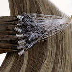 Honey Blonde Balayage (4/26/4) Double Strands Feather Tip 68g-100% Remy Human Hair.