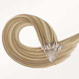 BALAYAGE RUBIO CARAMELO (4/27/4) Extensiones de cabello con punta en I