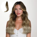 Bleach Blonde Balayage (3/8/613) Feather Weft Hair Extension (50g-60g)-100% Remy Human Hair.