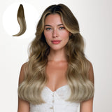 Bleach Blonde Balayage (3/8/613) Feather Weft Hair Extension (50g-60g)-100% Remy Human Hair.
