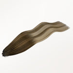 Bleach Blonde Balayage (3/8/613) Feather Weft Hair Extension (50g-60g)-100% Remy Human Hair.