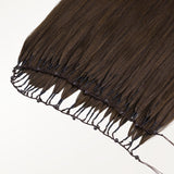 Chocolate Brown (4A) Feather Weft Hair Extension (50g-60g)-100% Remy Human Hair.