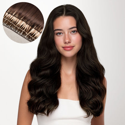 Dark Brown (2) Feather Weft Hair Extension (50g-120g)-100% Remy Human Hair extensions and accessories.