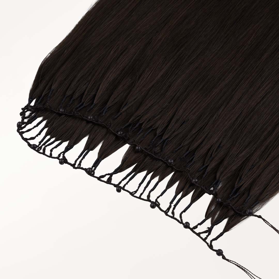 Dark Brown (2) Feather Weft Hair Extension (50g-60g)-100% Remy Human Hair.