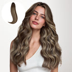 Honey Blonde Balayage (4/26/4) Feather Weft Hair Extension (50g-60g)-100% Remy Human Hair.