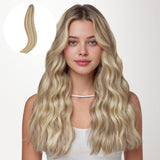 Light Blonde Highlights (16/22A) Feather Weft Hair Extension (50g-60g)-100% Remy Human Hair.