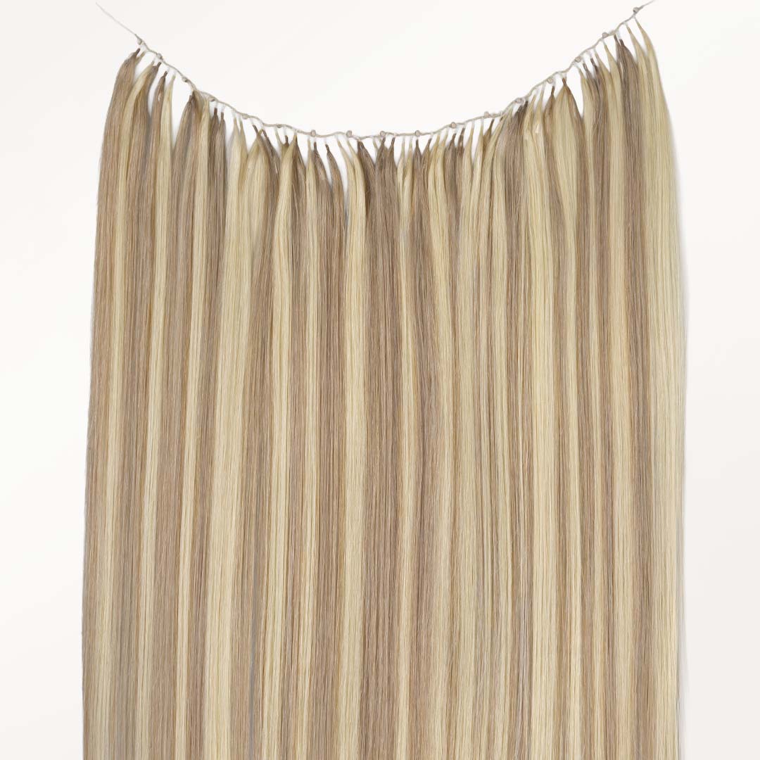 Light Blonde Highlights (16/22A) Feather Weft Hair Extension (50g-60g)-100% Remy Human Hair.