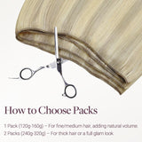 Ash Blonde Highlights (17A/60A) Thick Sew-In Weft Hair Extensions (120g-160g)