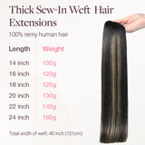 NEGRO AZABACHE (1)Extensiones de cabello de trama cosida