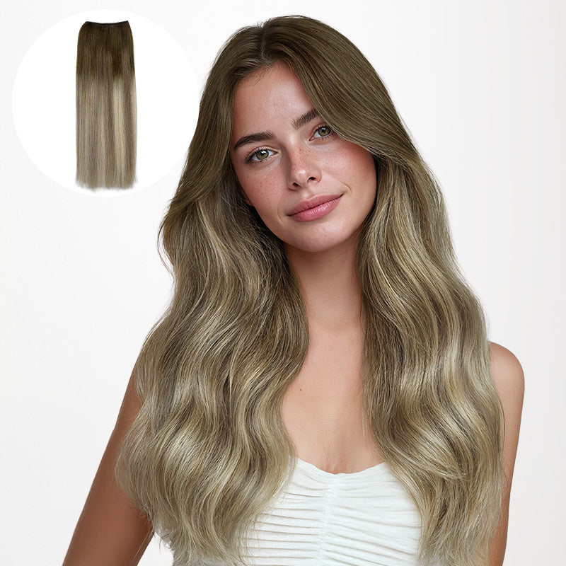 Bleach Blonde Balayage (3/8/613) Thick Sew-In Weft Hair Extensions (120g-160g)