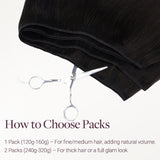 Dark Brown (2) Thick Sew-In Weft Hair Extensions (120g-160g)