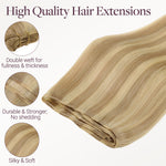  Natural Blonde Balayage (18ET90A) Thick Sew-In Weft Hair Extensions (100g-160g)_100% Remy Human Hair extensions and accessories.