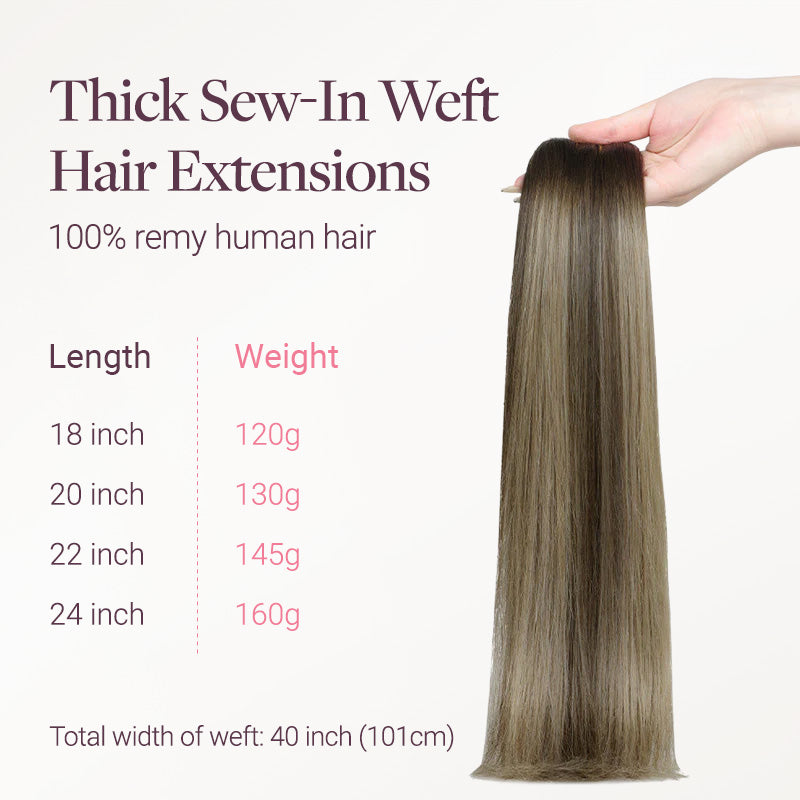 Honey Blonde Balayage (4/26/4) Thick Sew-In Weft Hair  display picture 1