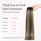 Honey Blonde Balayage (4/26/4) Thick Sew-In Weft Hair Extensions (120g-160g)