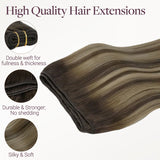 Honey Blonde Balayage (4/26/4) Thick Sew-In Weft Hair Extensions (120g-160g)