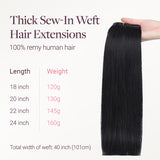 NEGRO AZABACHE (1)Extensiones de cabello de trama cosida