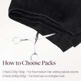 NEGRO AZABACHE (1)Extensiones de cabello de trama cosida