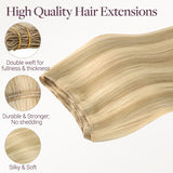 Light Blonde Highlights (16/22A) Thick Sew-In Weft Hair Extensions (120g-160g)