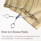 Light Blonde Highlights (16/22A) Thick Sew-In Weft Hair Extensions (120g-160g)