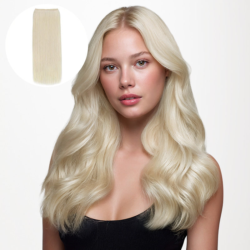 Platinum Blonde (60A) Thick Sew-In Weft Hair Extensions (120g-160g)