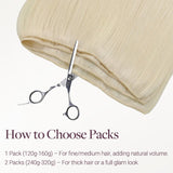 Platinum Blonde (60A) Thick Sew-In Weft Hair Extensions (120g-160g)