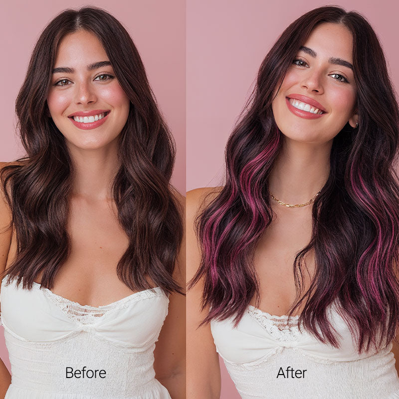 Hot Pink Color Tape-Ins (25g-30g) _100% Remy Human Hair.