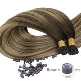 Karamellblond Balayage (4/27/4) I Tip Haarverlängerungen