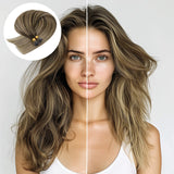 BALAYAGE RUBIO CARAMELO (4/27/4) Extensiones de cabello con punta en I