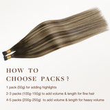 Karamellblond Balayage (4/27/4) I Tip Haarverlängerungen