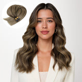 Karamellblond Balayage (4/27/4) I Tip Haarverlängerungen