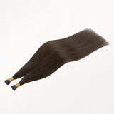 Extensiones de cabello color marrón chocolate (4) con punta en I