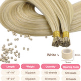 LIGHT BLONDE HIGHLIGHTS (16/22) I Tip Hair Extensions