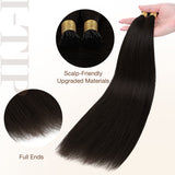 Extensiones de cabello con punta en I color NEGRO NATURAL (1B)