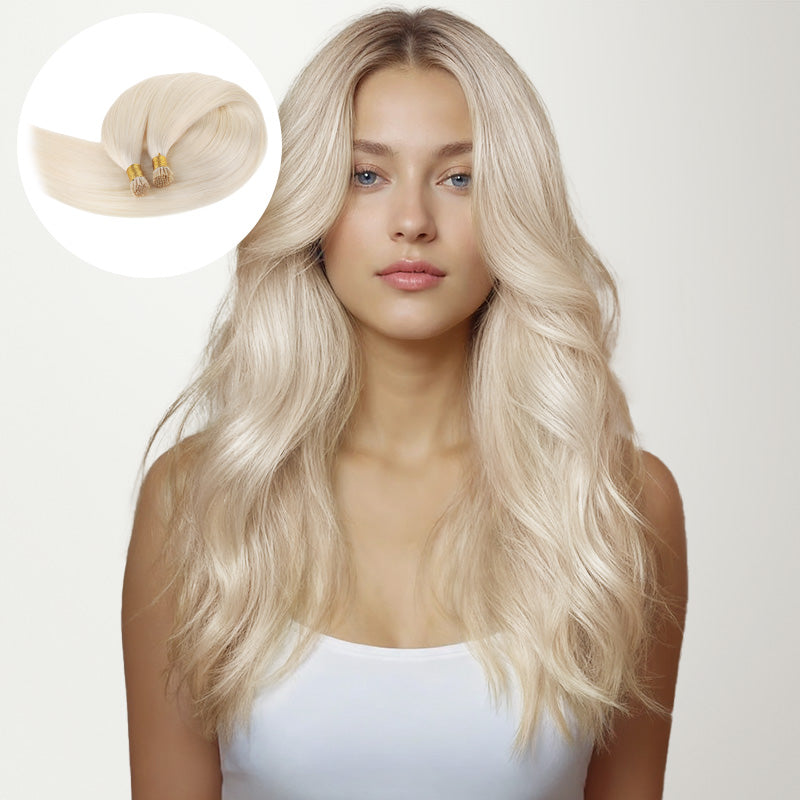 Pure Platinum Blonde (1000) I-Tip Hair Extensions 50g