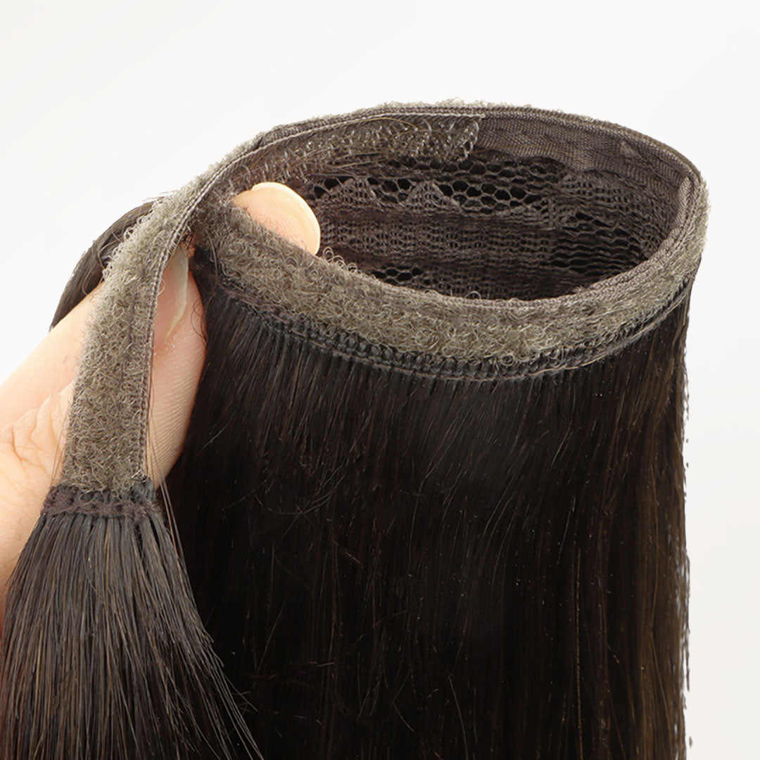 Dark Brown Balayage Ponytail Extensions | 100% Remy Human  display picture 1