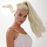 Platinum Blonde (60A) Ponytail (75g-90g)-100% Remy Human Hair.